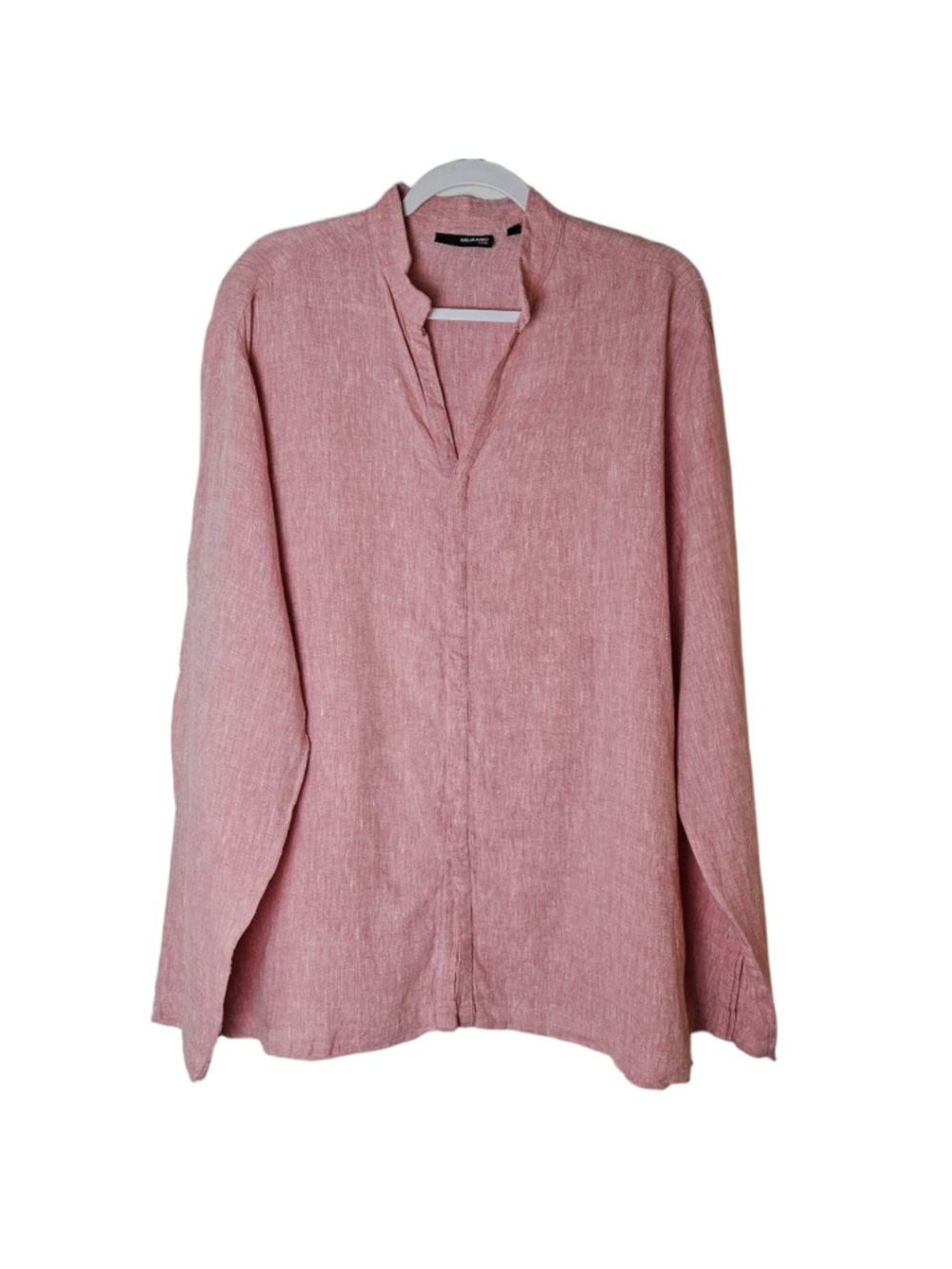 MURANO Pink Linen Casual Men's Button Down Shirt L Coastal Resort Vacation Beach